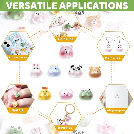 150 Stuks Mini Dierenfiguren Van Kunsthars, Schattige Resin Beeldjes, Cartoon Charms Set, Miniatuur Dieren Van Hars, Decoraties Van Kunststof Voor DIY Nagelversi — afbeelding 5
