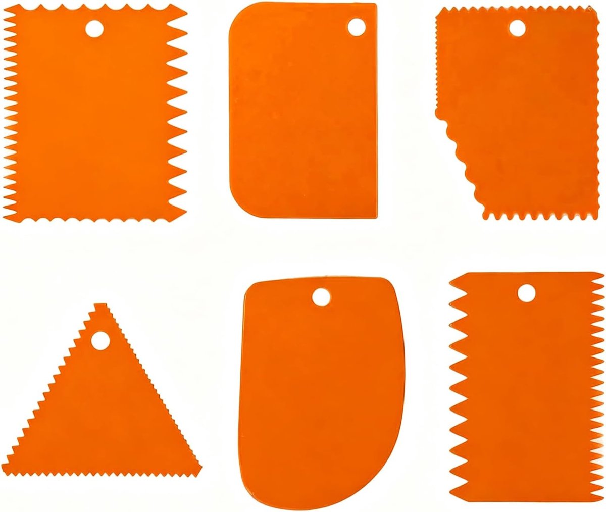 Set van 6 deegschrapers (oranje)