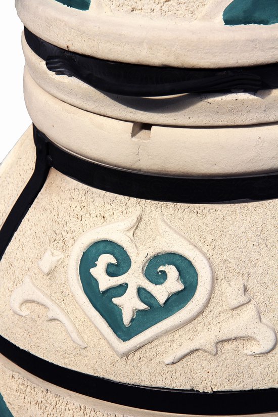 Tandoor Dastarkhan (klapdeksel) - Keramische houtgestookte buitenoven, verticale Kamado voor vlees, groenten en brood - Met 12 XL-spiesen&accessoires - 8 cm dikke wanden voor perfecte warmteopslag - 113 cm - 204,5 kg - 125L *** Met hoes en onderstel — afbeelding 5