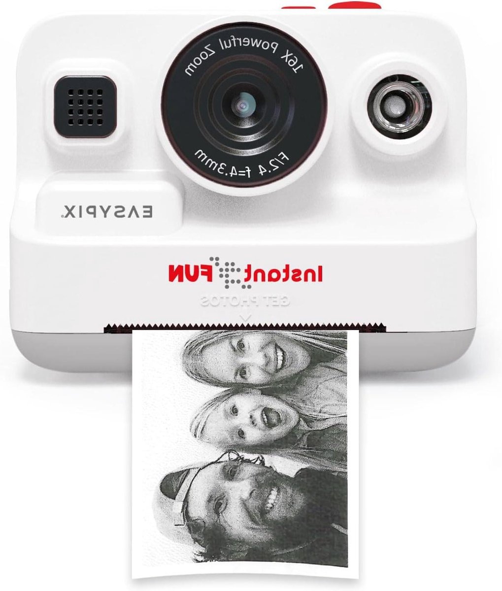 Instant Camera - Direct Klaar Camera - Creatief Fotoplezier - Zonder Inkt - 15 x 13 x 7 cm - Zwart