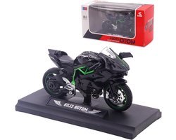 Motorcycle Model - Schakelmodel Motor - Decoratief Display - Gedetailleerd Ontwerp - 12 x 15 x 6 cm - Zwart