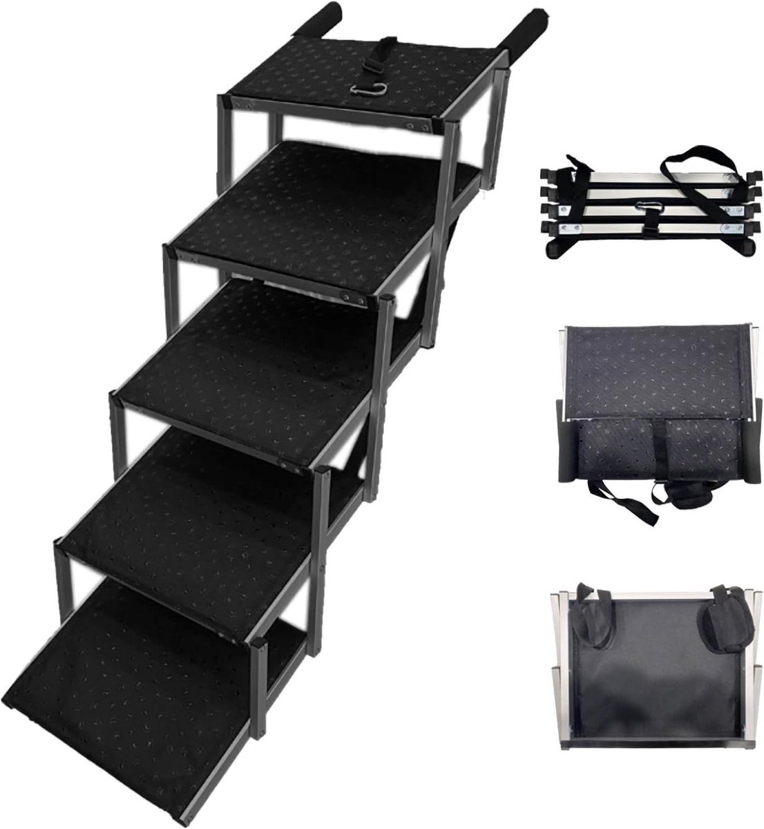 Opvouwbare Hondentrap - Huisdier Ladder - Hond in Auto - Antislip Ontwerp - 80 kg Capaciteit - Zwart