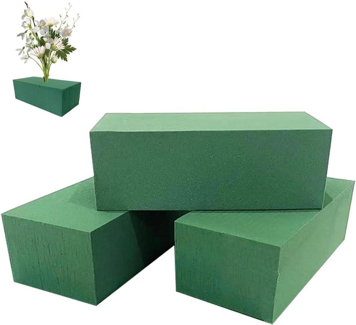 Bloemschuim Blokken - Bloemen Spons - Bloemstukken Maken - Hoge Absorptie - 23 x 11 x 8 cm - Groen
