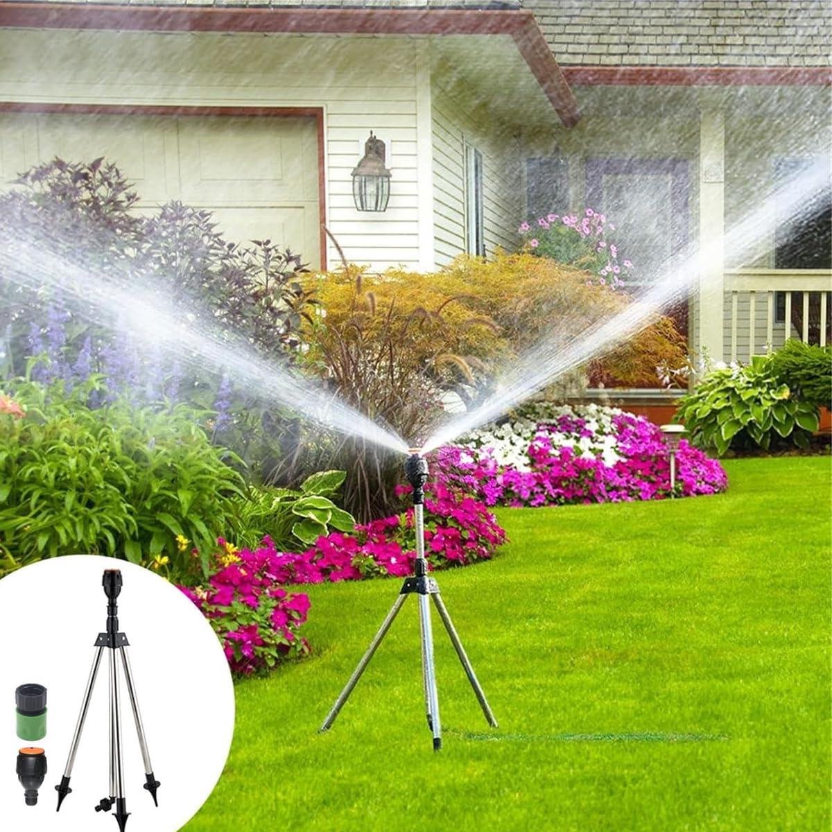 Statief Sprinkler - Gazonsproeier Roterend - Tuin Bewateren - 360 Graden Dekking - Verstelbaar 56-89cm - Zilver