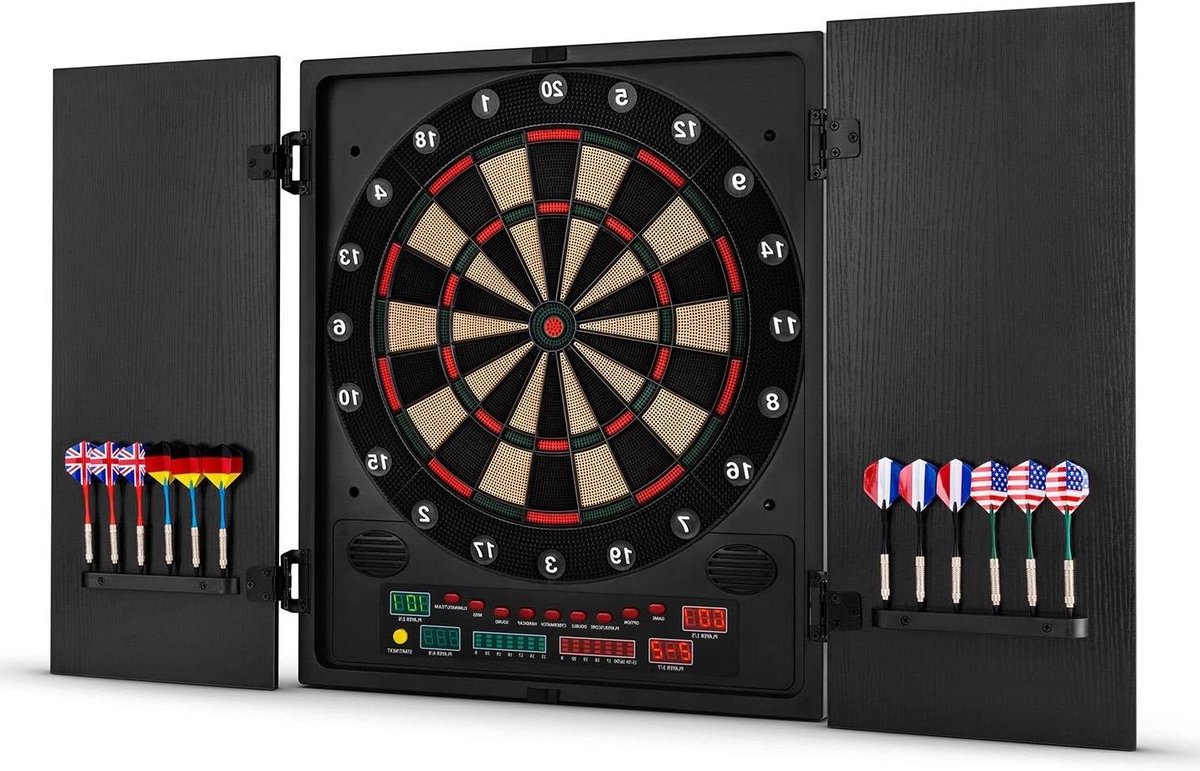 Elektronisch Dartbord - Dartmachine Darts - Thuis Dart Plezier - Geïntegreerde Spelcomputer - 65 x 59 x 1 cm - Zwart