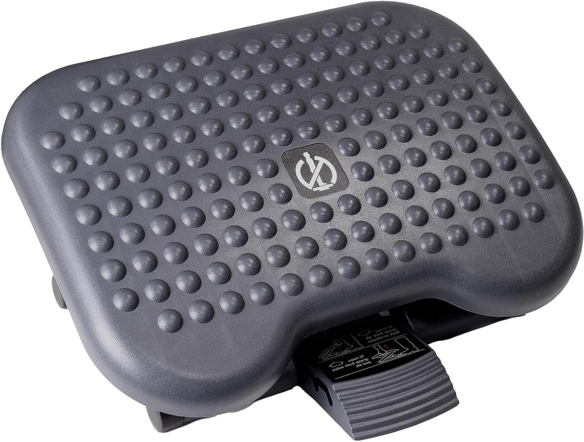 Ergonomische Voetensteun - Bureau Voetenbankje - Verbeter Houding - Antislip Massage Effect - 45 x 34 x 10 cm - Zwart