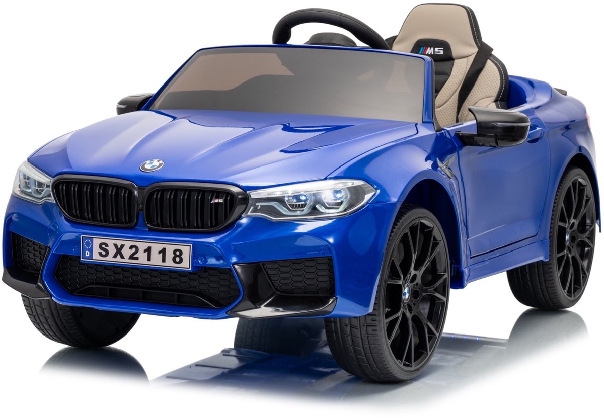 Elektrische Kinderauto BMW M5 24V Met Afstandsbediening - accuvoertuigen - accu auto voor kinderen Blauw