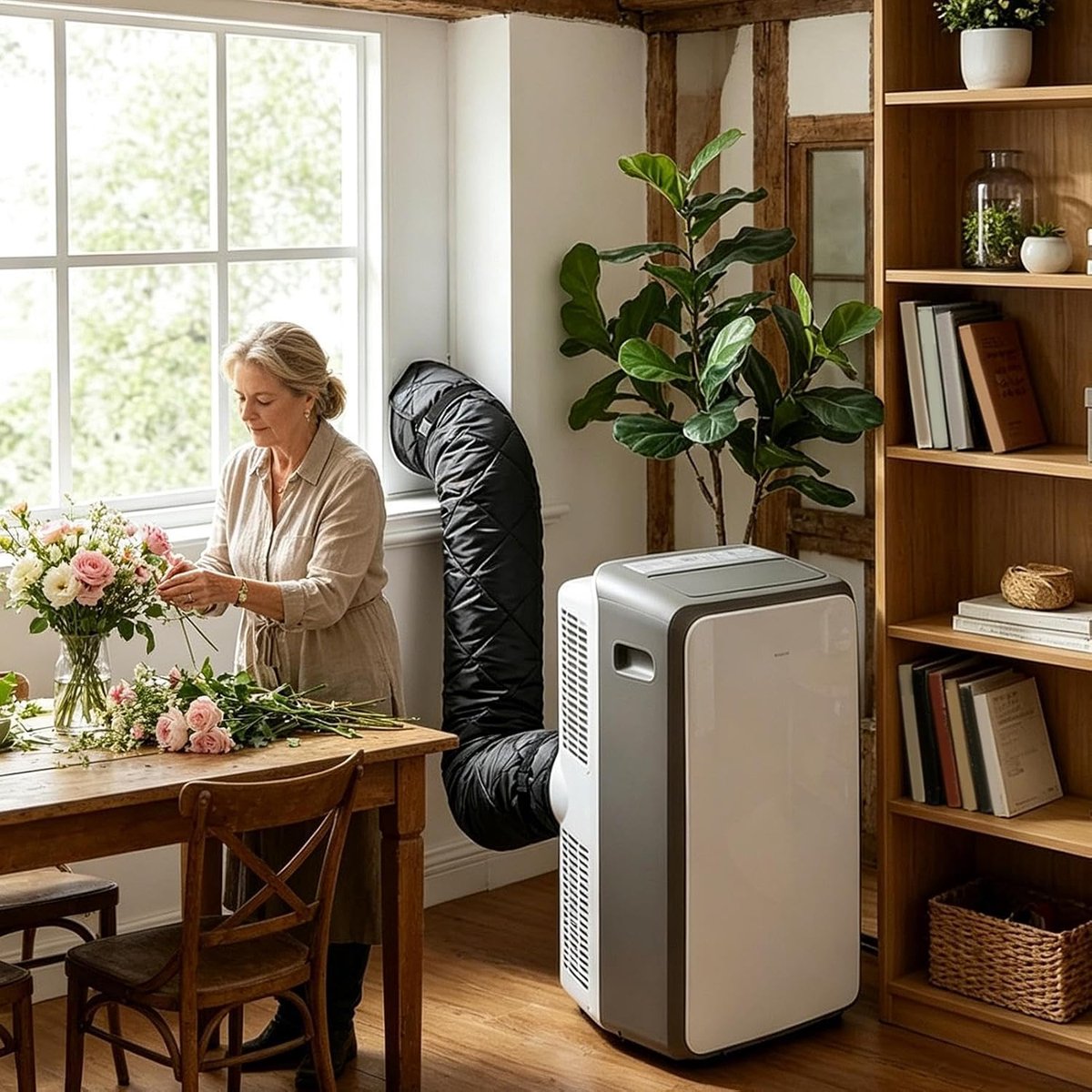 Draagbare Airconditioner Slanghoes - 150x53cm - Beschermhoes voor airconditioningslang met ritssluiting - Mobiele Airconditioning Accessoires - Airco Slanghoes - Airco Beschermhoes - Isolatiehoes - Stofdicht en Warmte isolerend - Zwart – foto 2