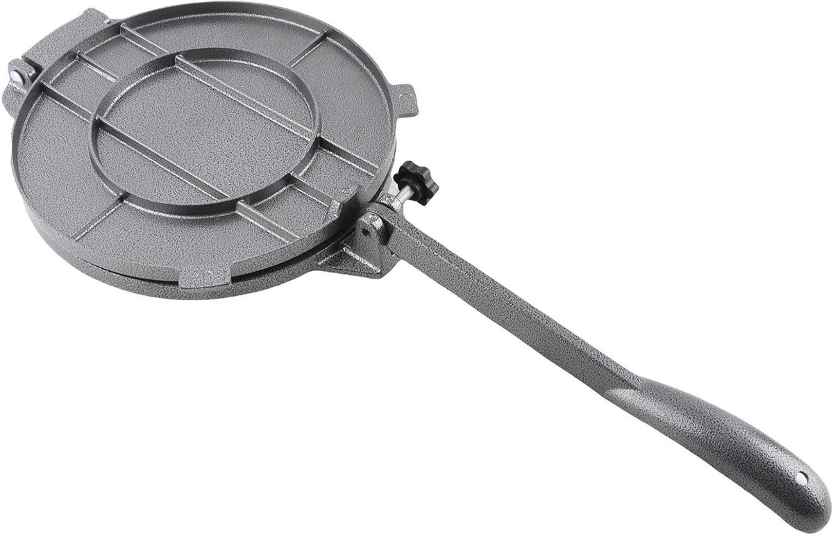 Tortillapers - Keukenpers Taartpers - Tortillas Maken - Multifunctioneel Ontwerp - 20 cm - Zilver
