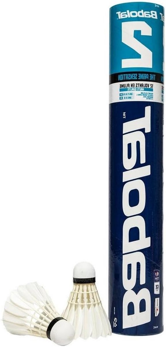 Babolat Veer Shuttles - Badminton Ballen - Wedstrijd Spelen - FFBad Goedgekeurd - 12 Stuks - Wit