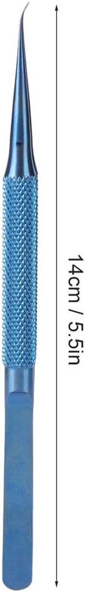 Ti Alloy Pincet - Precisie Pincet Gebogen - Elektronica Reparatie - Hoge Precisie Fijne Punt - 14 cm - Blauw