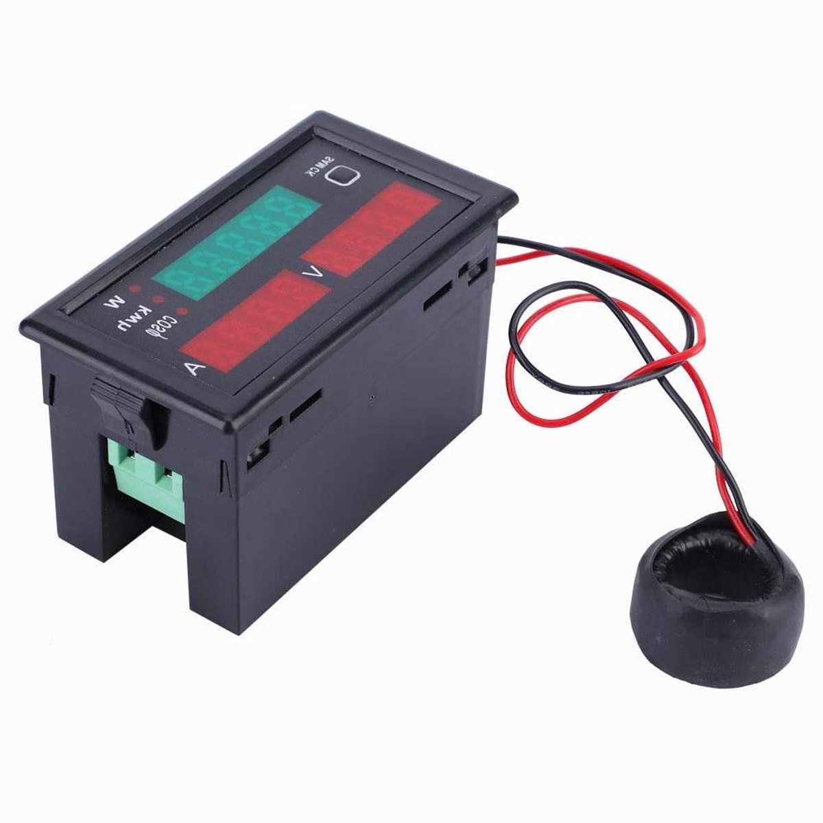 Multifunctionele Energiemeter 5-in-1: Voltmeter, Ampèremeter, Vermogensmeter en meer (80-300V, tot 100A)