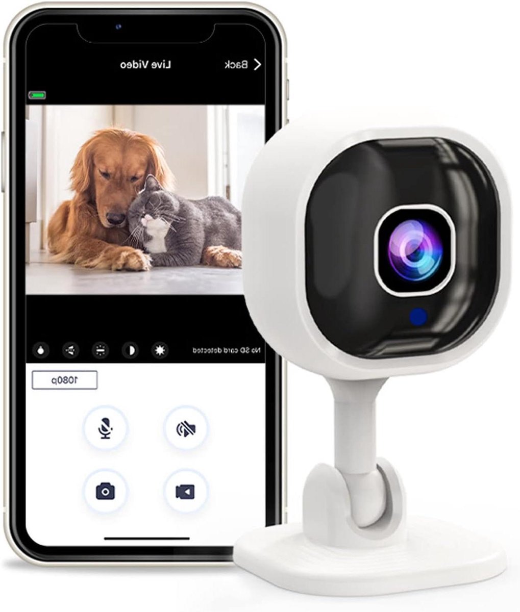 Smart Beveiligingscamera - Wifi Camera HD - Huisbewaking - Zelfstandige AP-hotspot - 1080P - Wit