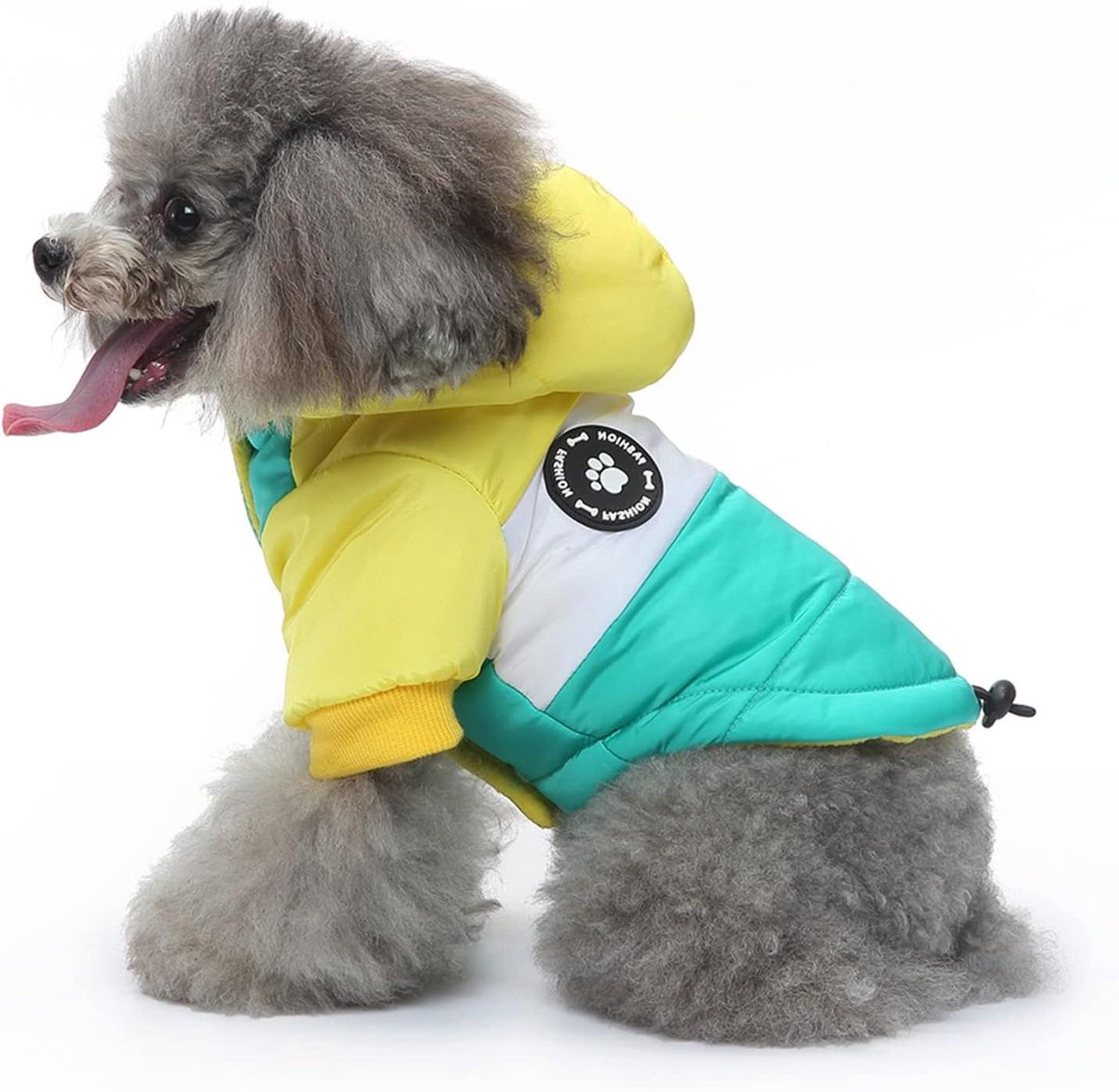 Hondenwinterjas met capuchon - Huisdierkleding Vest - Hond Warm Houden - Winddicht Fleece Voering - Kleine tot Grote Honden - Geel
