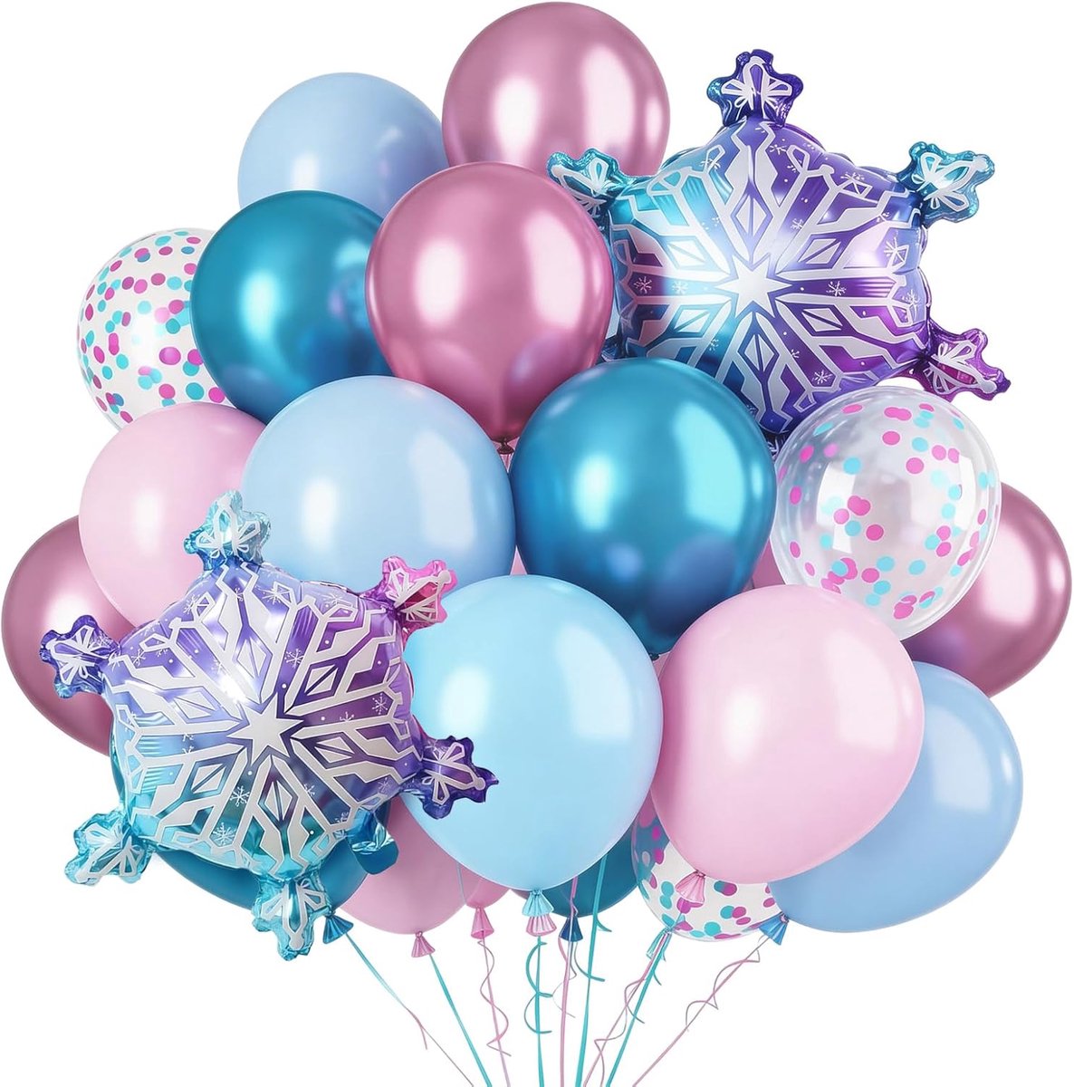 decoratieballon, Snowflake ballon, sneeuwvlokken latexballonnen, verjaardagsset ballonnen, voor bruiloft, verjaardag, meisjes, babyfeest, babyshower, verjaardagsdecoratie