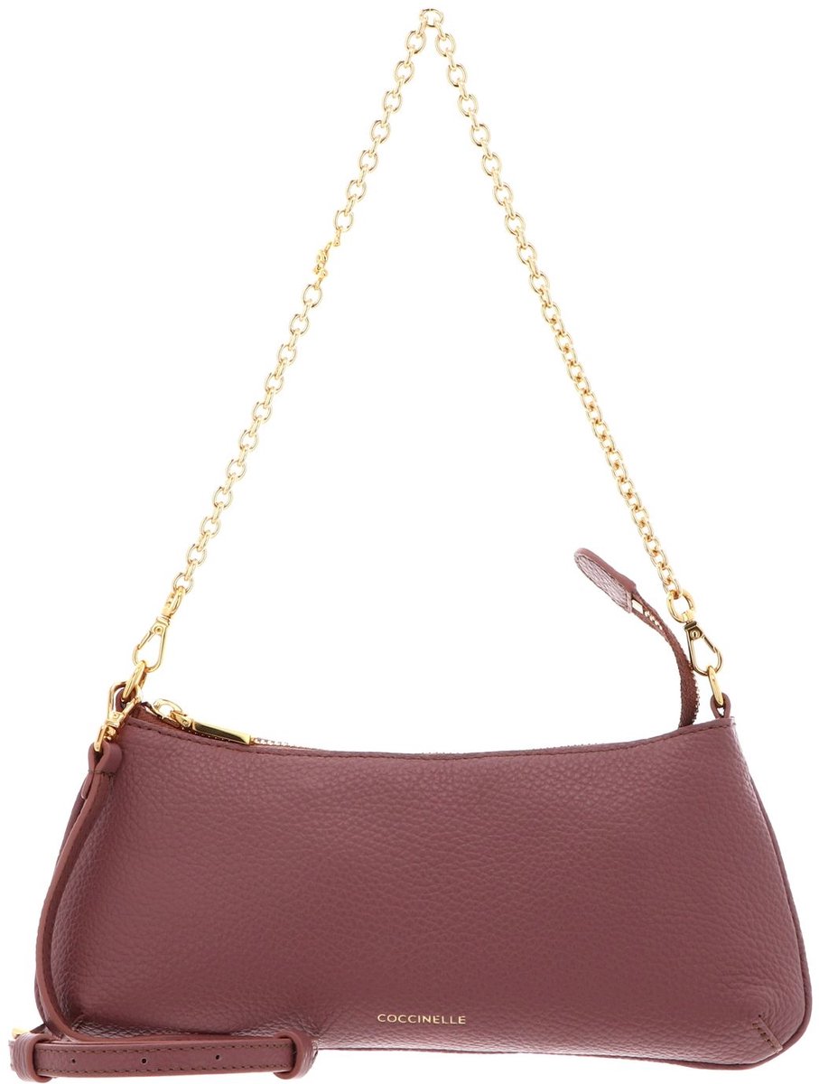 COCCINELLE Leren schoudertas C-Me Chain Mini Bag Grained Leather Winter Rose oud roze