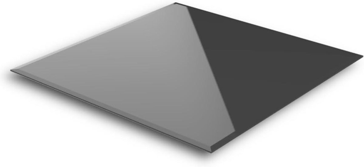Glazen Plaat - Vloerplaat Tafelblad - Haard Beschermen - Facet Geslepen - 90x90cm - Zwart