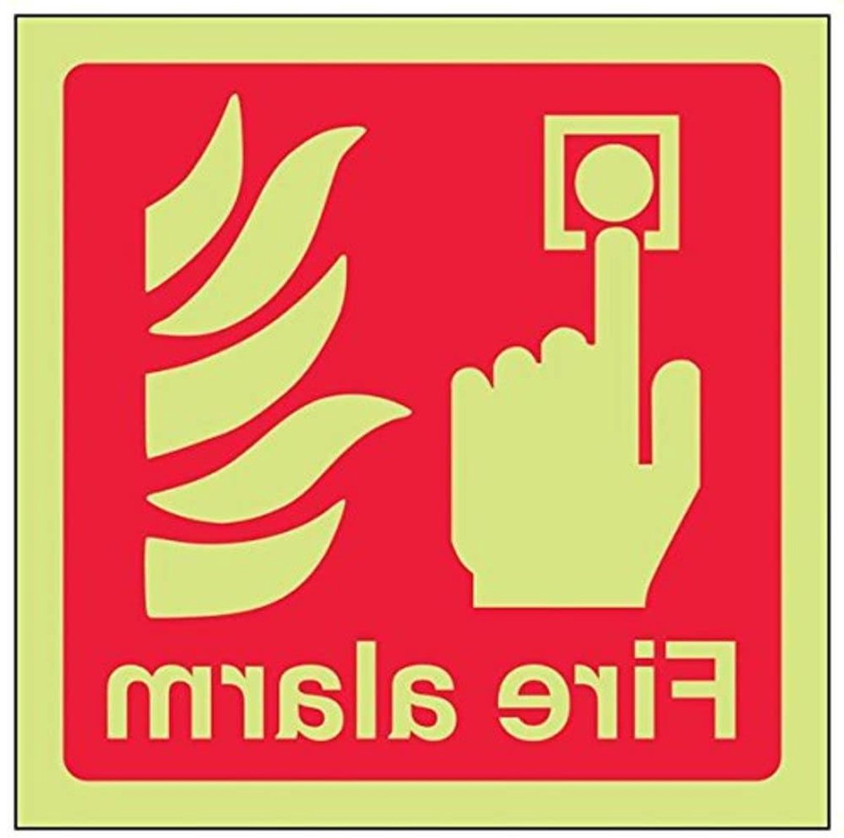 Veiligheidsbord Brandalarm - Brandmelding Schild - Naleving Regelgeving - Voldoet EN ISO 7010 - 100x100 mm - Groen