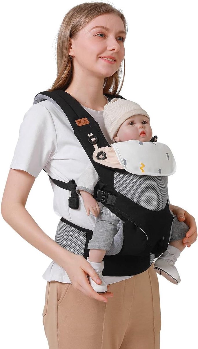 Babydrager 3-in-1 - Draagzak Baby - Baby Vervoeren - Ergonomisch Ontwerp - 3-48 Maanden - Zwart