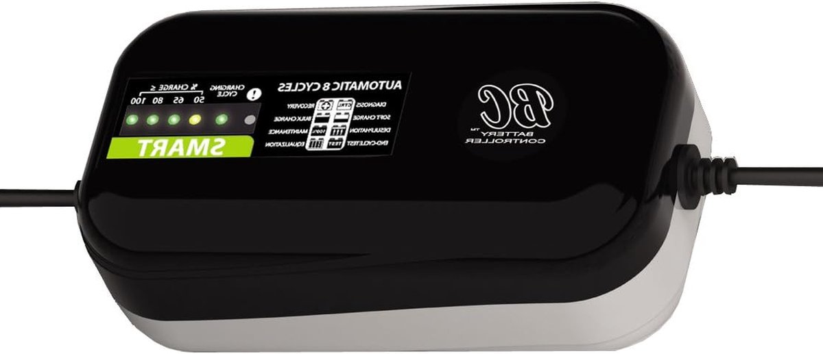 Acculader - Druppellader Onderhoudslader - Batterij Onderhoud - 8-Fase Laadalgoritme - 1.5A - Zwart