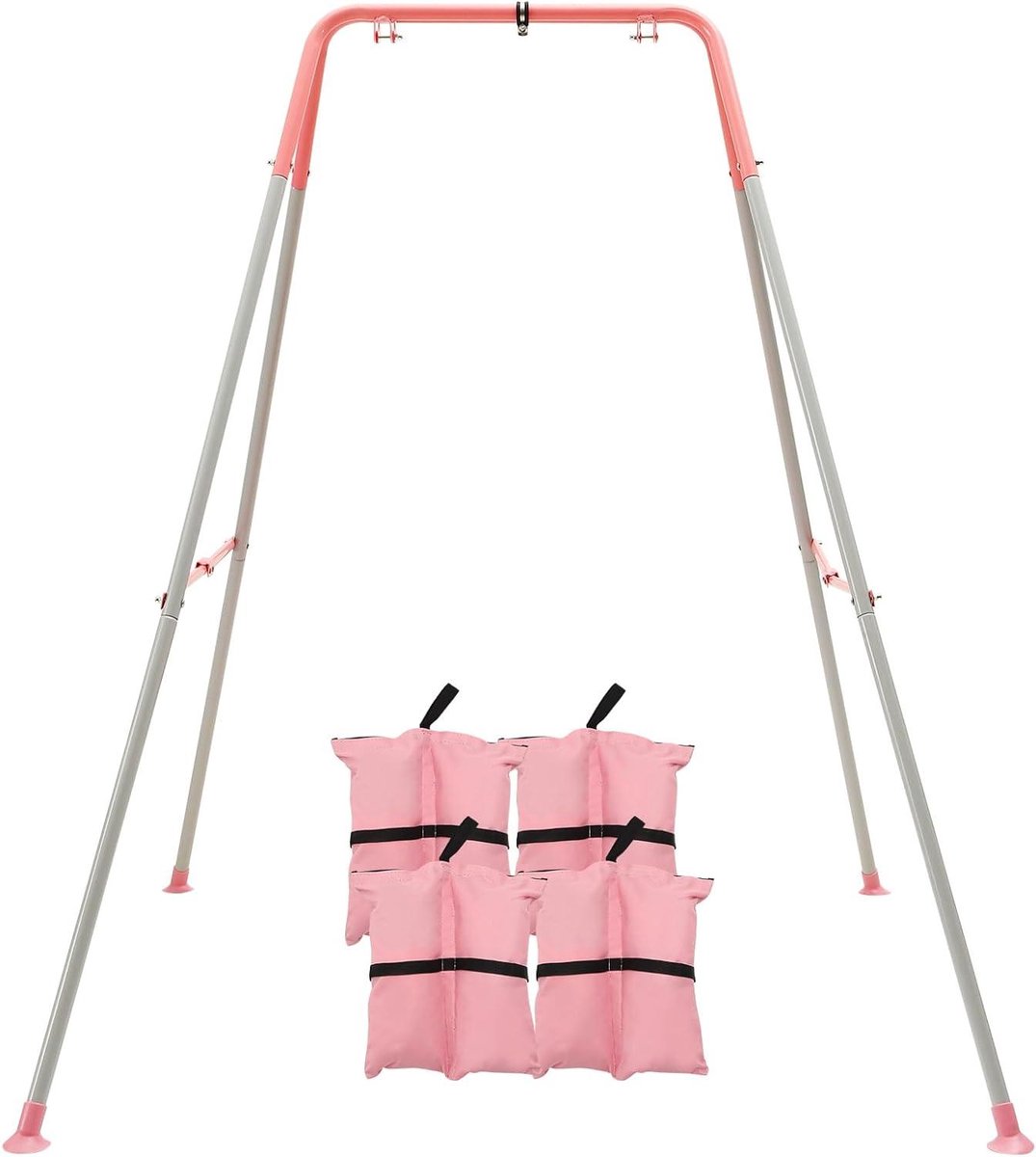 Schommelstandaard Kinderen - Schommelrek Baby - Buiten Spelen - Inclusief 4 Zandzakken - 120 x 158 x 155 cm - Zwart
