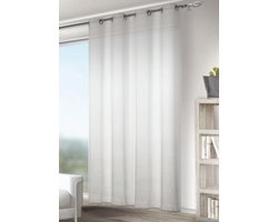 Oogjessjaal Gordijn - Gordijnstof Wit - Woonkamer Aankleden - Semi-transparant - 245 x 140 cm - Wit