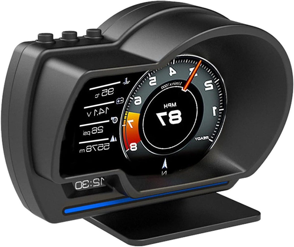 Head Up Display Auto - HUD Snelheidsmeter - Rijgegevens Weergeven - Dubbel OBD2 GPS Systeem - 3 inch Scherm - Zwart