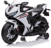 Honda CBR 1000RR Full Option Elektrische Kindermotor 2 tot 5 jaar – Officieel Gelicentieerde Motor met LED-Koplamp & Claxon – Li-ion Kindermotor met Verwijderbare Zijwieltjes & Realistische Geluiden – Wit