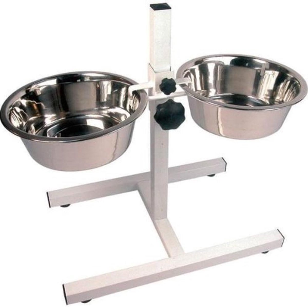 Verstelbare Dubbele Diner - Honden Voerbak - Comfortabel Eten - In Hoogte Verstelbaar - Extra Large - Zilver