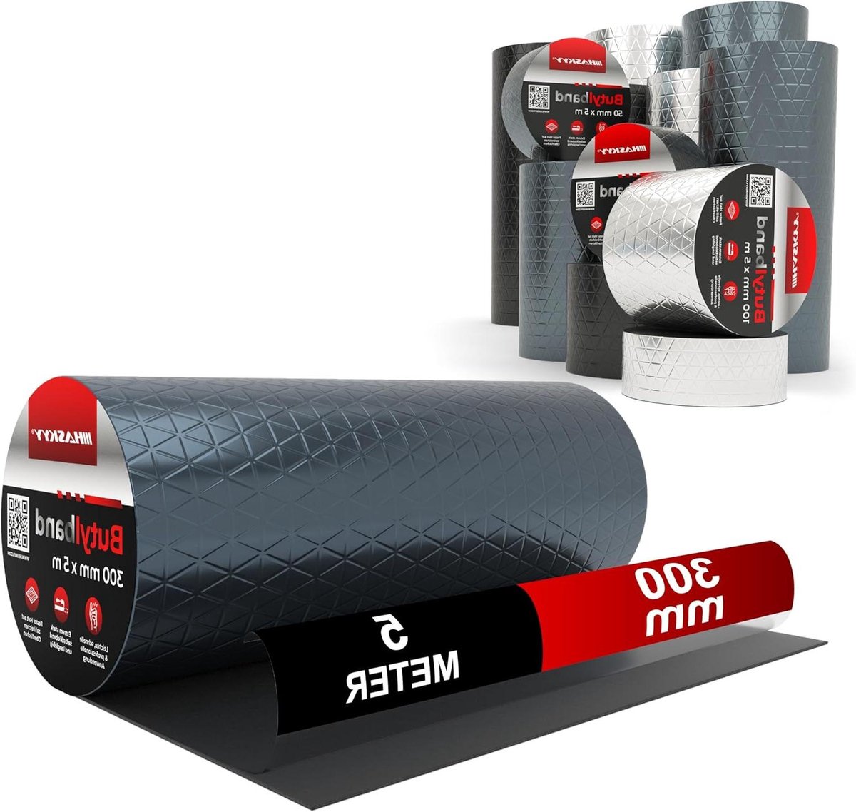 Butylband Dakreparatie - Reparatietape Afdichtingstape - Vochtige Ruimtes Afdichten - Zelfklevend Aluminium - 30 cm x 5 m - Antraciet