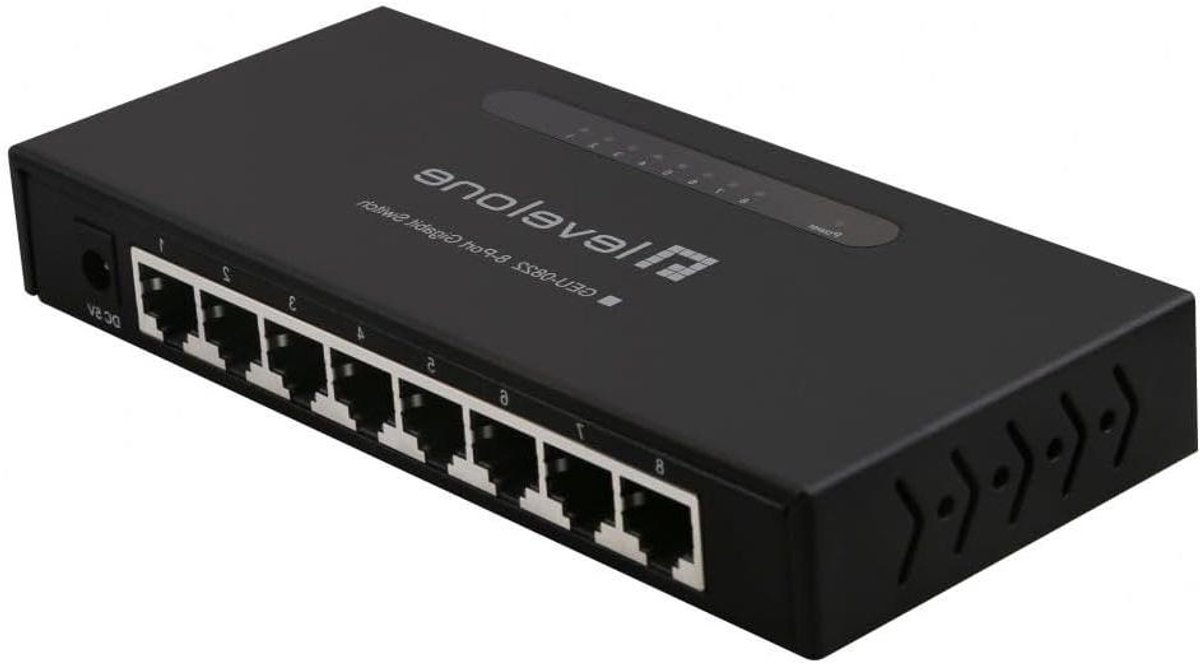 8-Poorts Gigabit Ethernet Switch voor Snel Netwerkverkeer