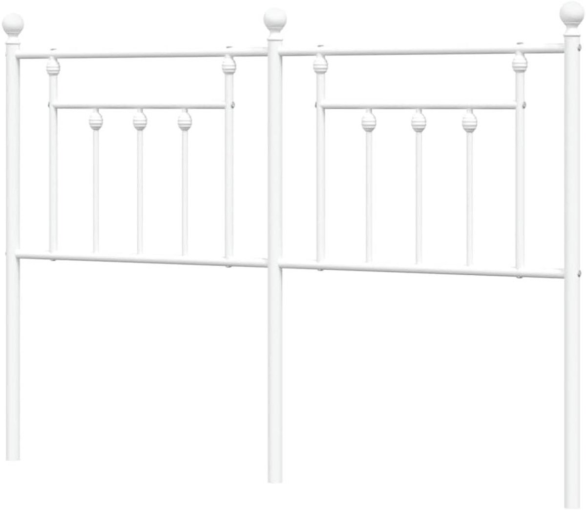Hoofdbord Metaal - Bedhoofd - Bed Compleet Maken - Gepoedercoat Stalen Constructie - 140 cm - Wit