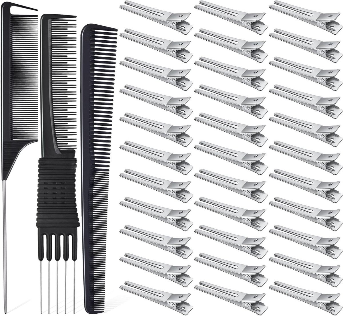 Pin Curl Clips - Haarclips Krulclips - Haar Modelleren - Dubbele Prong Ontwerp - 50 stuks - Zilver