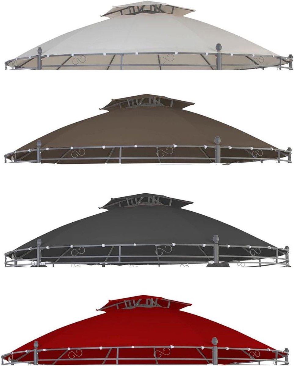 Reserve dak voor partytent - Partytent dakhoes - Bescherming tegen weer - Dubbel dak ontwerp - 3.5 meter diameter - Grijs