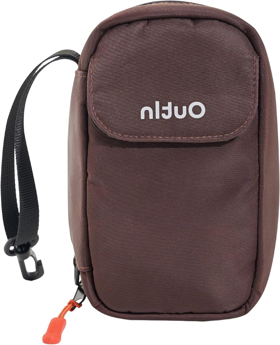 Accessoire Pouch - Opbergtasje Organizer - Koffie Onderweg - Waterafstotend Nylon - 8 x 10 x 16 cm - Bruin
