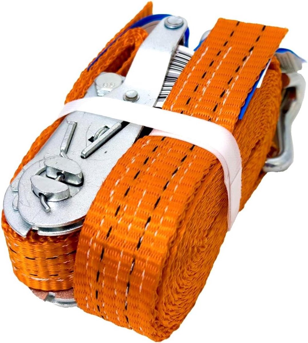 Spanband met ratel - Sjorband vastzetband - Lading zekeren - Conform EN 12195-2 - 2 meter - Oranje