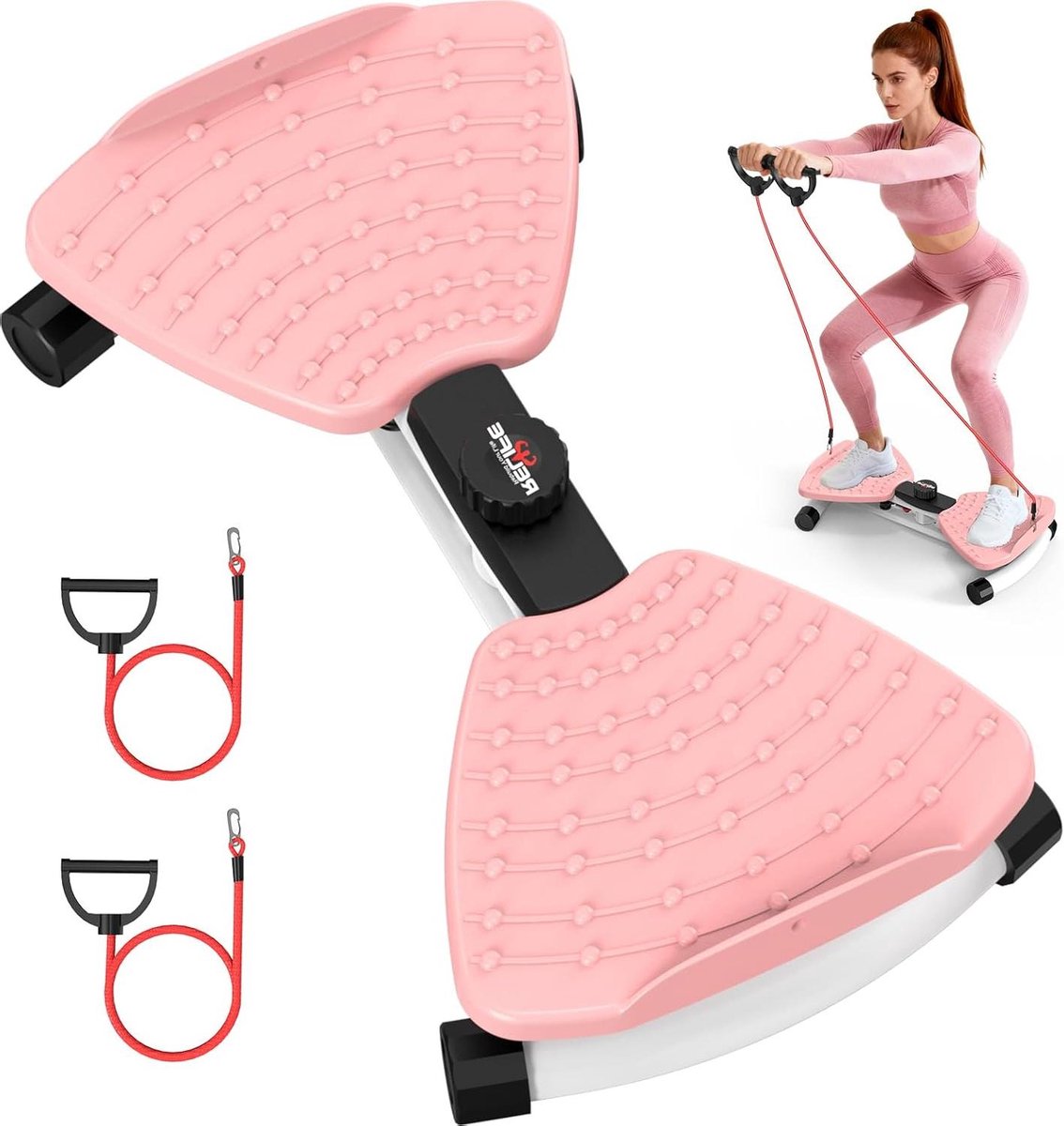 Twist Disc Board - Taille Twister Heupdraaier - Thuis Core Training - Antislip Oppervlak - 136 kg - Roze