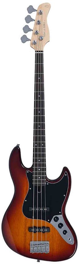 The Music Alliance Sire V1 4/TS Marcus Miller 4-snarige Passieve Jazz Bas Tobacco Sunburst met Palissander Toets