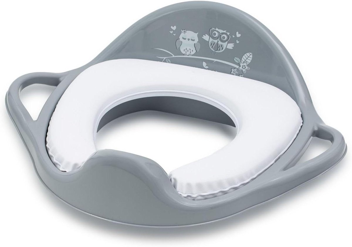 Kinder Toiletbril - Toiletopzetstuk Kind - Zindelijkheidstraining - Met Handgrepen - 39 x 30 cm - Grijs