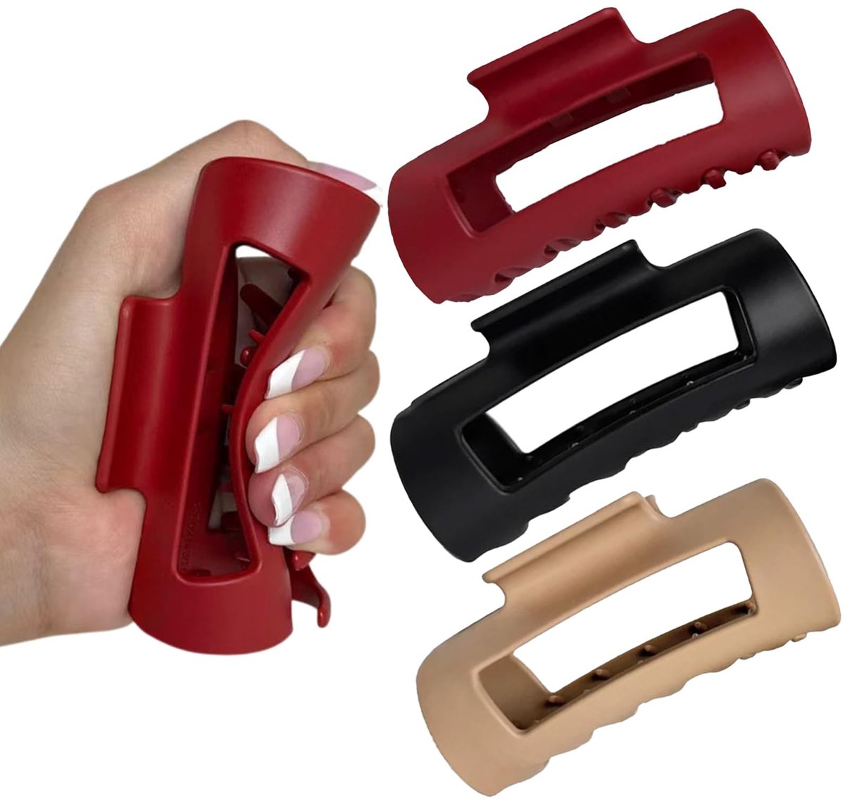 3 stuks zachte haarklauwklemmen, 10 cm grote haarklemmen, haarvergrendelklauw met veilige grip, eendensnavel haarclip voor dames, antislip siliconen haarspeld