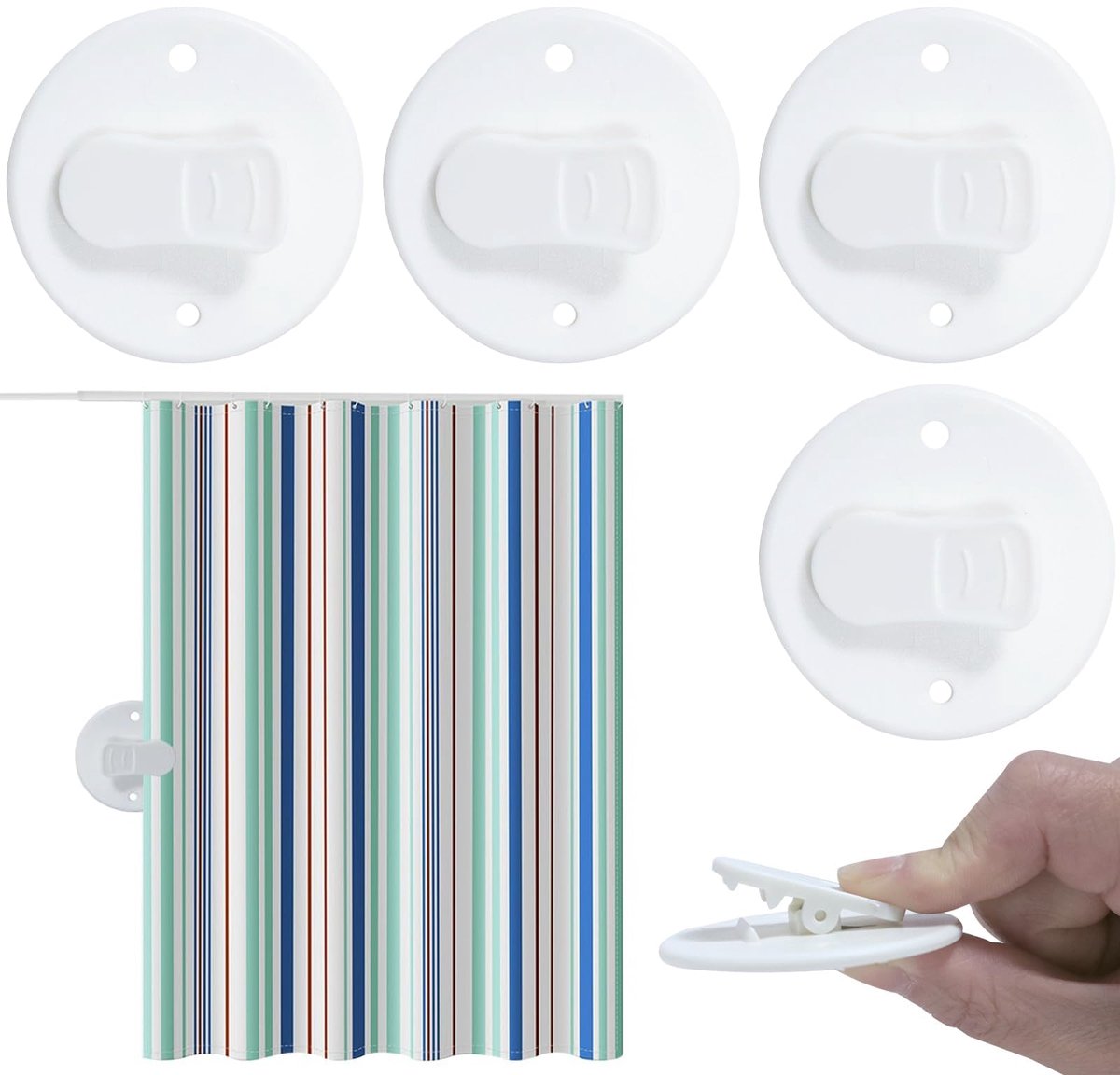 Douchegordijnclips, magnetische zijkanten voor douchegordijn, spatten en winddicht, intelligente accessoires, magnetische draperiegewichten