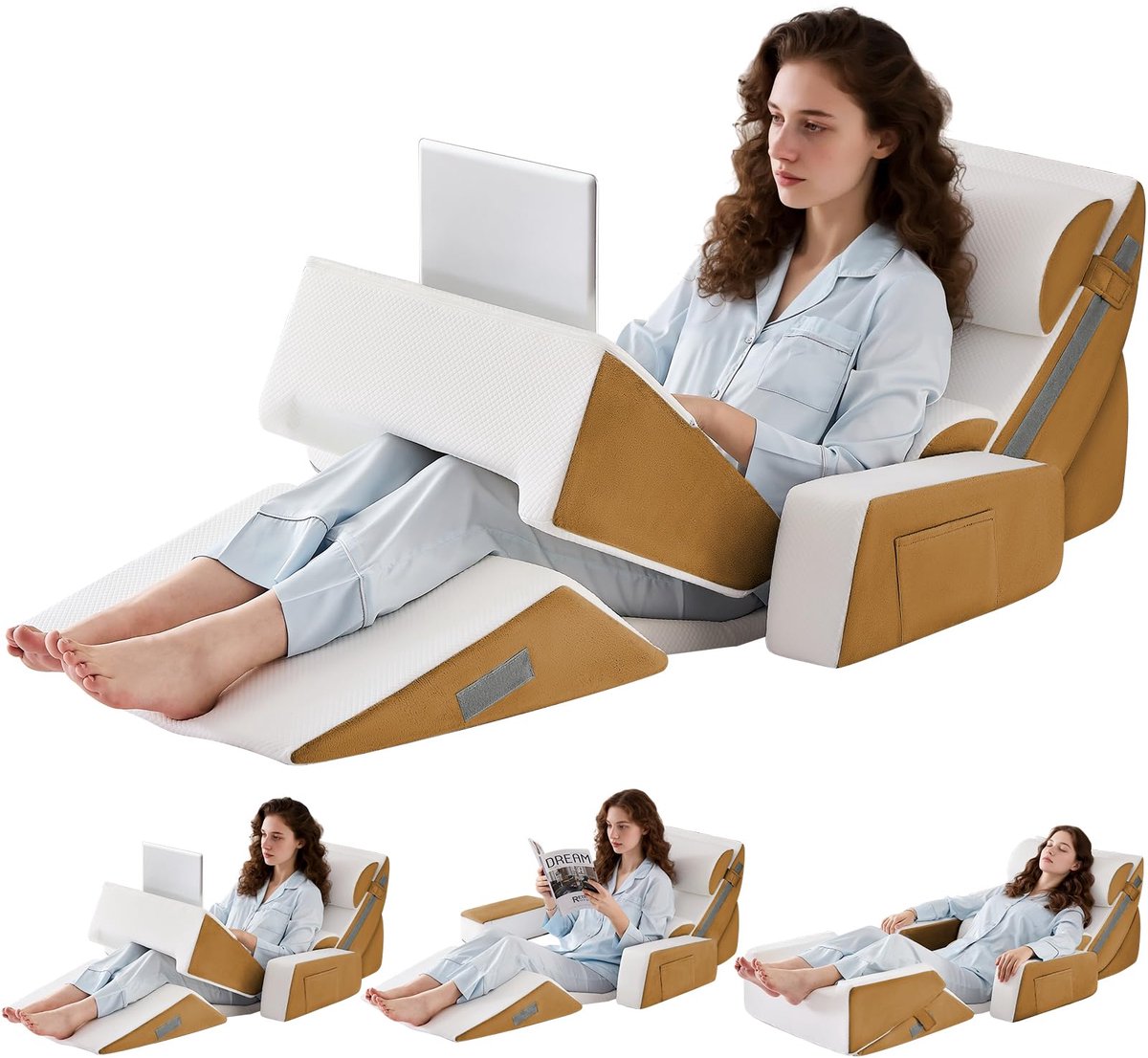 Pillow Set voor Na Surgery Recovery, Verstelbaar Memory Foam Nekkussen
