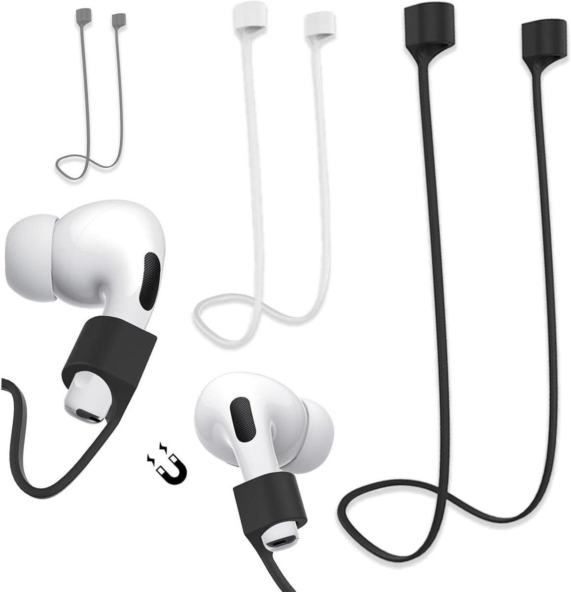 Anti-verlies banden - Koptelefoon koord - Sport en reizen - Sterke magneetbevestiging - 72 cm lengte - 3 kleuren