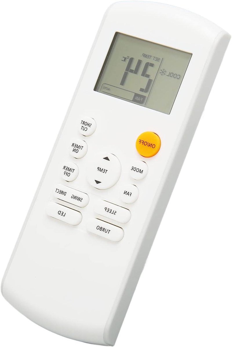 Airco Afstandsbediening - Universele Controller - Kamerkoeling Instellen - Met LED-achtergrondverlichting - 15 cm - Zwart
