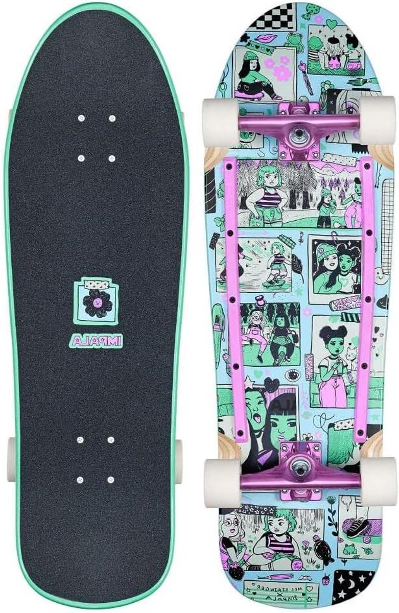 Cruiser Skateboard Old School Board Comfortabel Cruisen Resin 7 Constructie 80 cm Mel Stringer