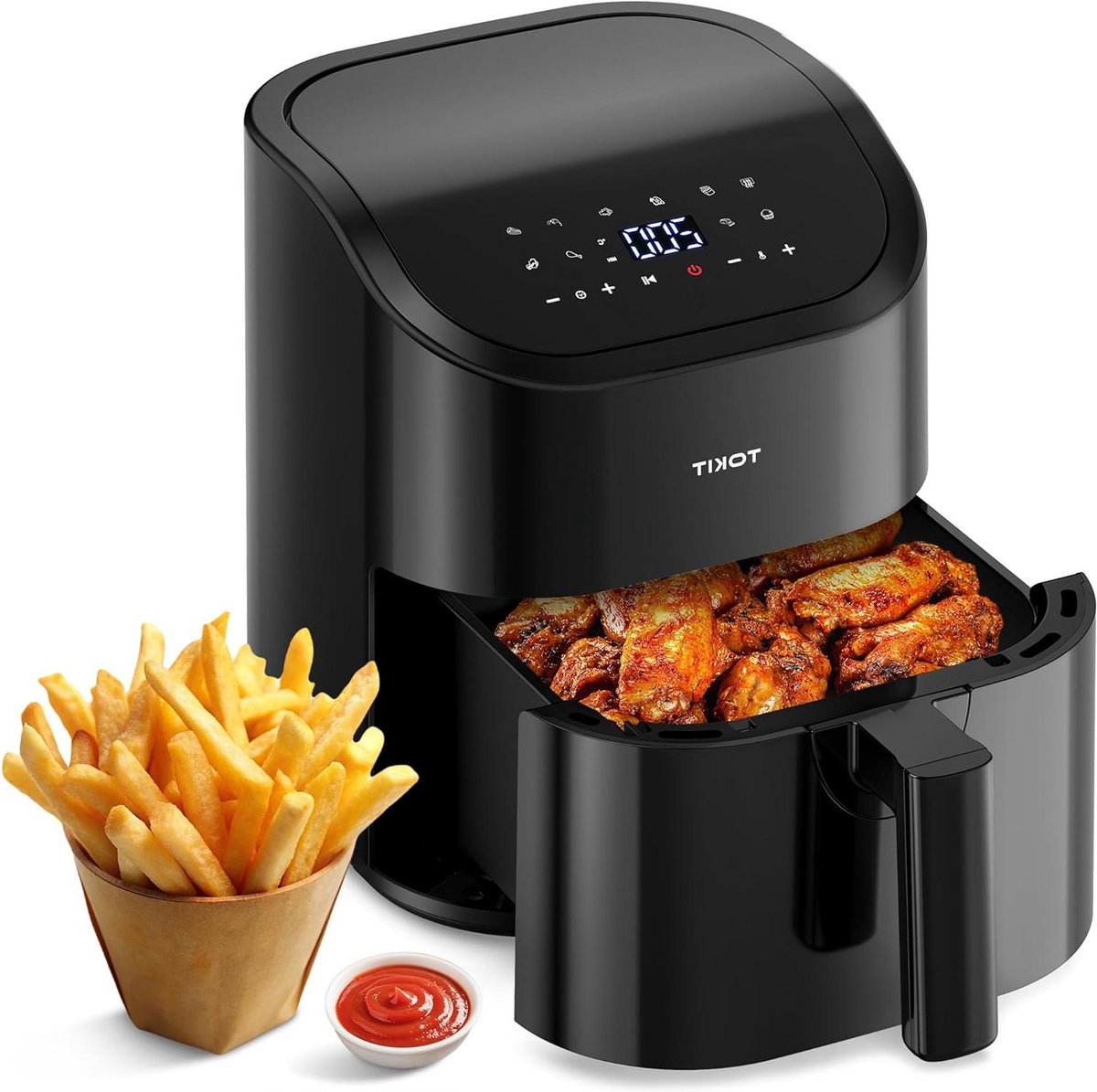 Airfryer - Heteluchtfriteuse - Gezond Koken - 10 Multifunctionele Programma's - 4.5 Liter - Zwart