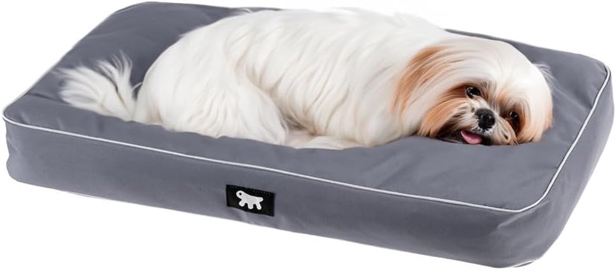Hondenbed Orthopedisch - Hondenkussen Bank - Rustgevende Slaap - Afneembare Wasbare Hoes - 65 x 40 cm - Grijs