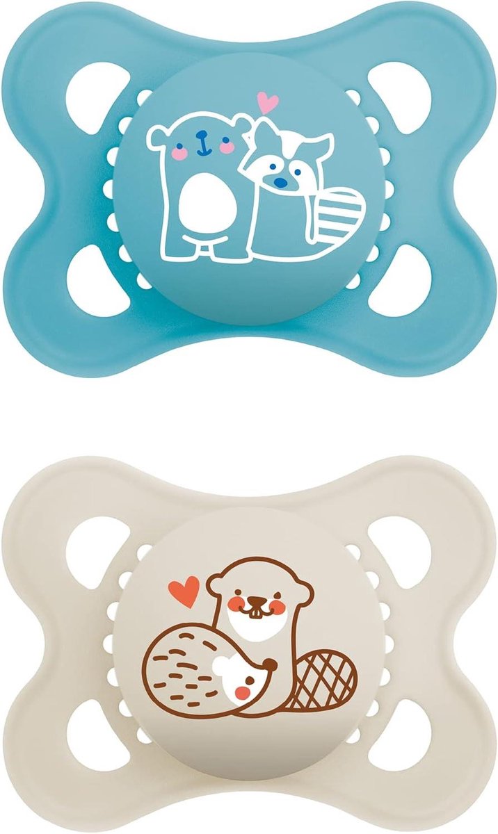 Baby Fopspeen - Natuurrubber Speen - Baby Comfort - Klimaatneutraal Geproduceerd - 0-6 Maanden - Beer Otter