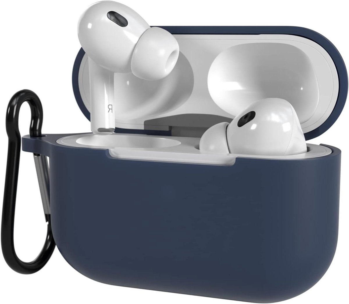 Siliconen Hoes - AirPods Pro Case - Bescherming Oordopjes - Draadloos Opladen Mogelijk - Perfecte Pasvorm - Nachtblauw