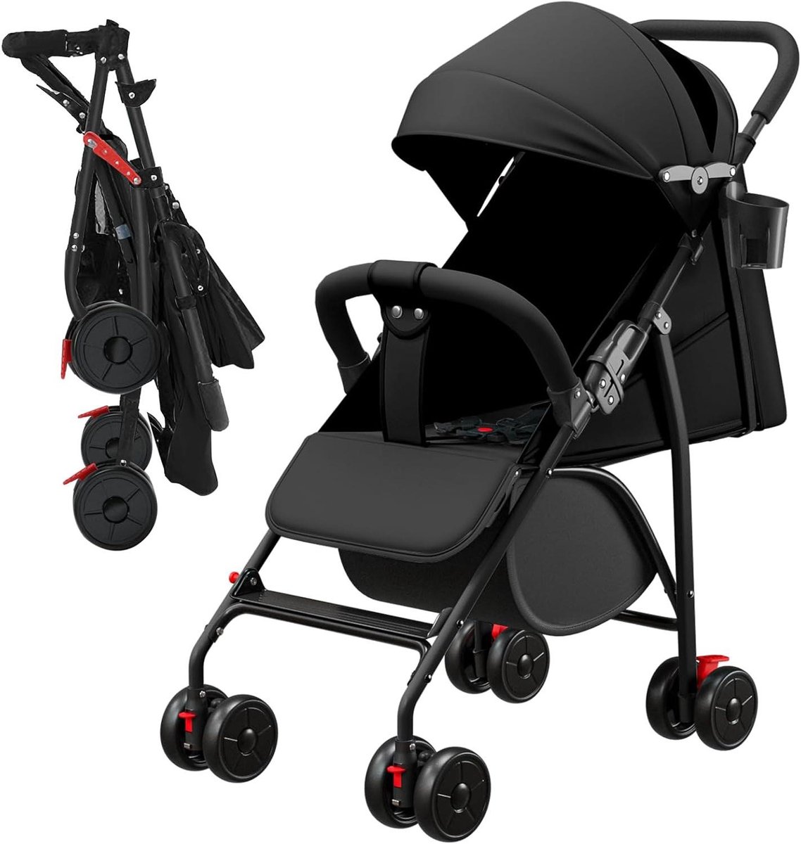 Driewieler Baby - Kinderfiets Duwstang - Veilig Buiten Spelen - 5-in-1 Functionaliteit - Tot 25 kg - Zwart
